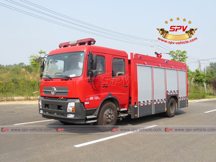 Foam Fire Truck DONGFENG - Left Front Side View